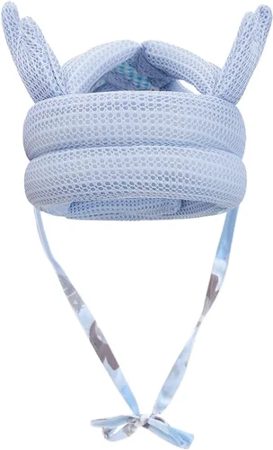 Vista 2 de Lindo casco de bebé para bebé, sin golpes, cojín de seguridad para la cabeza, gorro de protección ajustable suave para la cabeza de los niños, gorro