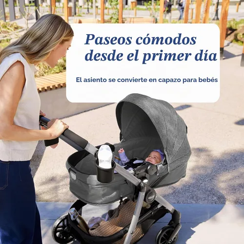 Vista 3 de Sistema de viaje Pramette de Graco Modos, asiento de coche y cochecito combinado, incluye asiento de automóvil infantil SnugRide LX y cochecito