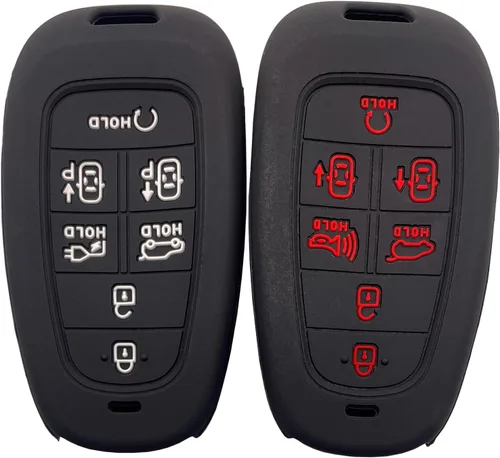 Vista 4 de Funda de silicona para llavero inteligente de 7 botones para Hyundai Sonata Nexo 2021 2020 2019 Hyundai Tucson TQ8-F08-4F28 95440-L1500