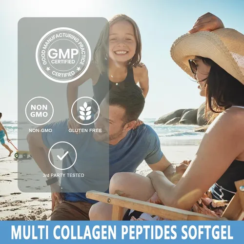 Vista 6 de Cápsulas de Péptidos de Colágeno, Péptidos de Colágeno Múltiples con Glucosamina, Condroitina, MSM, Biotina, Complejo de Péptidos de Colágeno