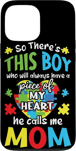 Vista 23 de iPhone 16 Boy Calls Me Mom Heart - Funda de concientización sobre el autismo