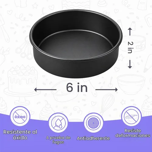 Vista 5 de RFAQK - Moldes para pasteles de 6 pulgadas, 3 moldes redondos para pasteles con 120 piezas de papel pergamino