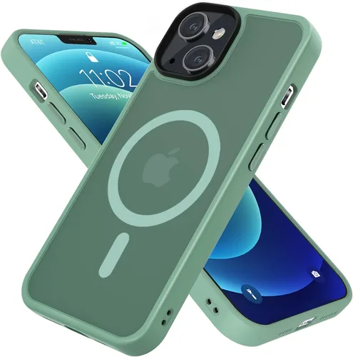 Vista 7 de Funda magnética fuerte para iPhone 14 Plus de 6.7 pulgadas, transparente compatible con MagSafe, protección contra caídas de grado militar Claro