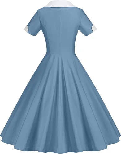 Vista 2 de GownTown - Vestidos con vuelo, estilo vintage de los años 50, elástico y con cuello de capa para mujer