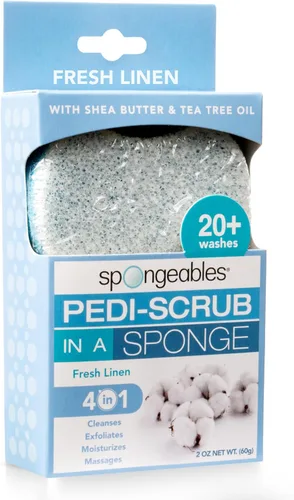 Vista 21 de Spongeables Pedi Scrub Foot Exfoliating 20+ Wash Sponge, aceite de argán, 2
