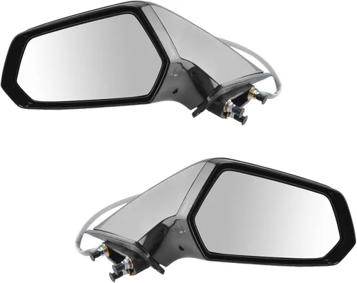 Vista 240 de TRQ Conjunto de 2 piezas de espejo lateral para conductor y pasajero, ajuste eléctrico, sin calefacción, sin memoria, color negro, compatible