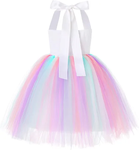 Vista 3 de Soyoekbt Girls Unicorn Costume LED Light Up Unicorn Dress Birthday Party Princess Dress for Halloween Party