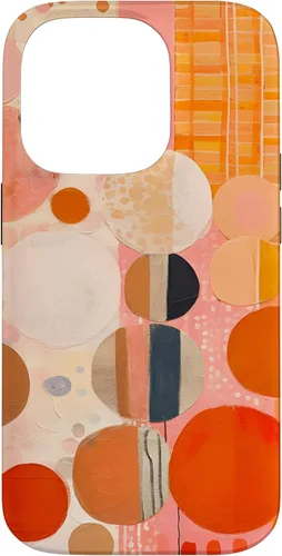 Vista 17 de iPhone 16 Abstract Boho Warm Orange and Pink Mid Century Modern Case