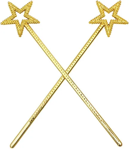 Vista 2 de Tvoip 5 piezas de accesorios de disfraz para niñas, varitas mágicas de estrella, ángel de hadas, varitas de hadas, fiestas de cumpleaños, bodas