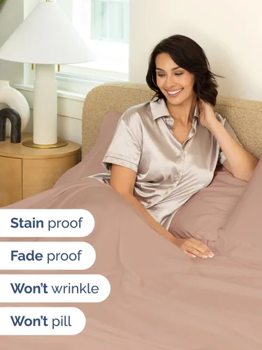 Vista 317 de Extra Deep Twin XL Sheet Set - 3 Piece College Dorm Room - White 01-Blanco