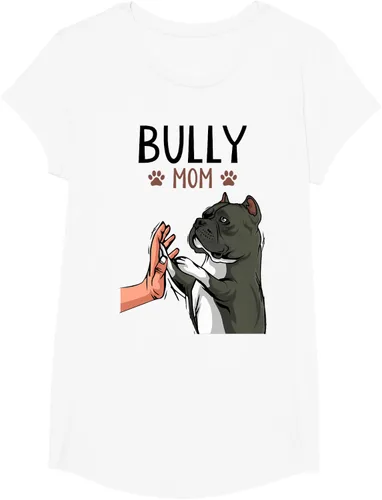Vista 26 de American Bully Mom Cute Dog Mama Camiseta divertida para mujer, Blanco, S