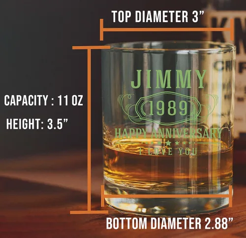 Vista 5 de Vaso de whisky impreso personalizado de 11 onzas, regalos personalizados para hombres, él, día del padre, taza de cóctel con nombre personalizado