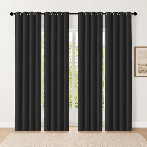 Vista 81 de Cortinas de oscurecimiento de habitación de 84 pulgadas de largo para dormitorio, sala de estar, cortinas térmicas aislantes con ojales
