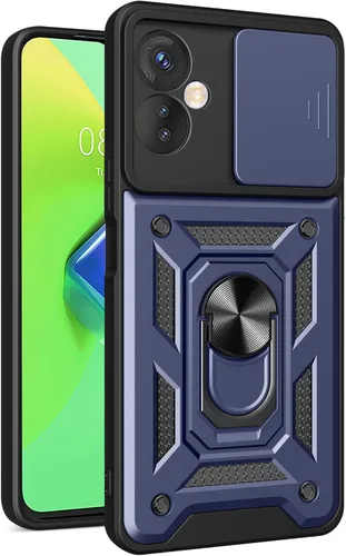 Vista 73 de Compatible con Tecno Camon 18P Bracket Shell, Slide Camera Lens Cover Case Azul