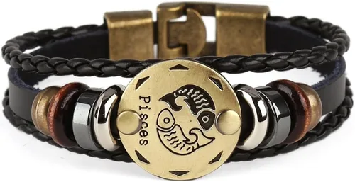 Vista 14 de Hamoery Pulsera de cuero de aleación punk para Constellation trenzada pulsera pulsera brazalete