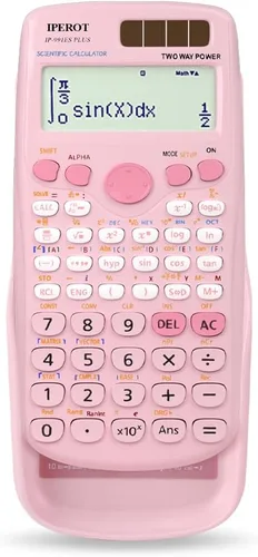 Vista 8 de Calculadoras científicas, IPEROT Calculadora matemática negra con 417 funciones, energía solar y batería de 4 líneas, suministros escolares
