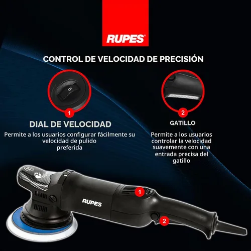 Vista 4 de Chemical Guys RUPES LHR21ES Pulidora Orbital Aleatoria Big Foot Features 150mm Backing Plate & 21mm Orbit Maximum Surface Coverage Swirl-Free