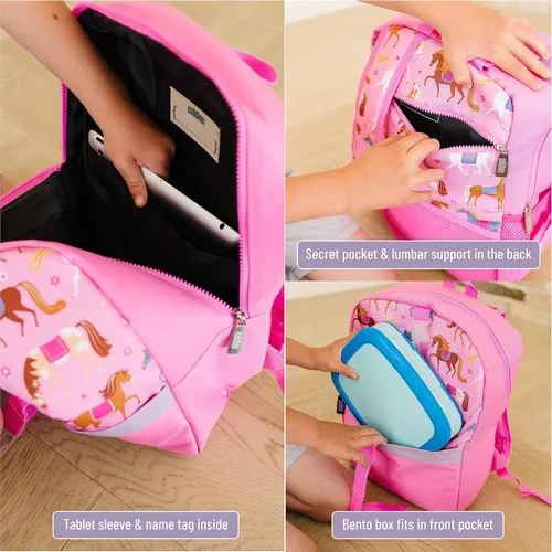 Vista 5 de Wildkin Kids Pack-it-All Mochila con caja de almuerzo con clip para niños y niñas, tamaño perfecto para empaquetar suministros escolares y tu
