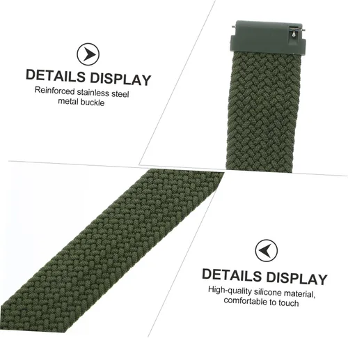Vista 7 de Angoily Correa de nailon tejido Accesorios de herramienta para hombres Reloj Inteligente transpirable Correa de reloj elástica