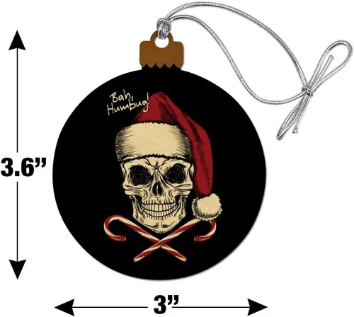 Vista 6 de Bah Humbug - Adorno navideño de madera para árbol de Navidad