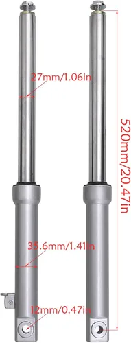 Vista 2 de Conjunto de amortiguadores de suspensión de horquillas delanteras de 1.063 in para CRF50 70cc 90cc 110cc