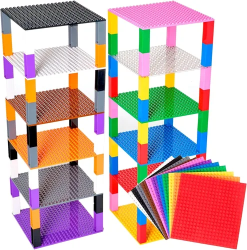 Vista 8 de Strictly Briks - Torre de juguete de 6 x 6 pulgadas - 132 piezas (placas base y ladrillos)