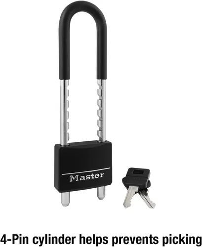 Vista 6 de Master Lock - 527D candado cubierto, grillete de 2 pulgadas y 6 pulgadas, negro, 527D