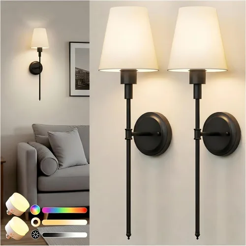 Vista 19 de DORESshop Juego de 2 apliques de pared a pilas, inalámbrico, fácil de instalar, regulables y ajustables, lámpara de pared recargable
