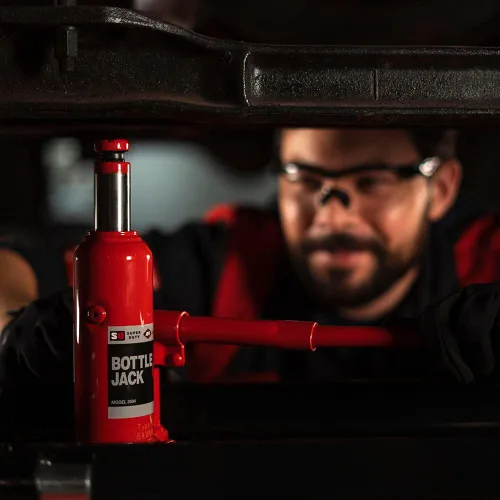 Vista 3 de AFF Super Duty Gato hidráulico de botella de 4 toneladas, manual, cilindro soldado, construcción de acero de alta calidad, base forjada y soldada