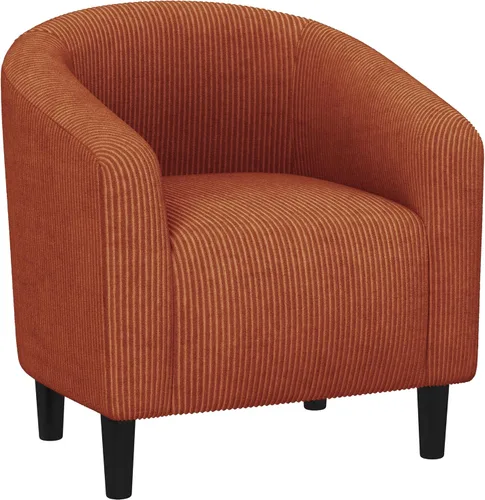 Vista 19 de Yaheetech Silla Accent tipo barril, silla de club de tela de pana, elegante sillón de sherpa peludo con acolchado suave y acogedor, adecuado