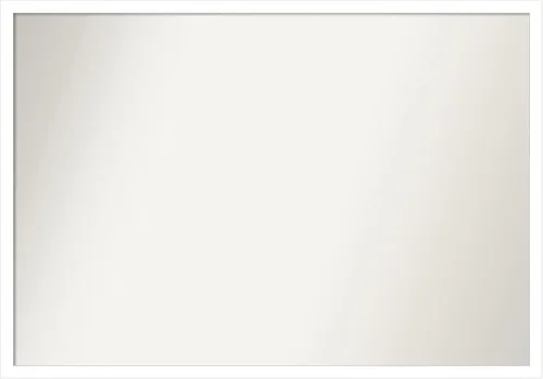 Vista 268 de Amanti Art Espejo de baño blanco para sobre el fregadero, 22 x 45 pulgadas, espejo de tocador rectangular blanco Lucie, marco de madera moderno