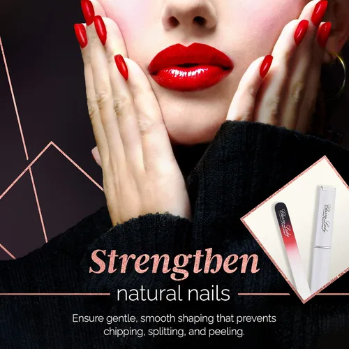 Vista 6 de ClassyLady - Lima de uñas de cristal, lima de uñas de vidrio con estuche para el cuidado profesional de las uñas con estuche
