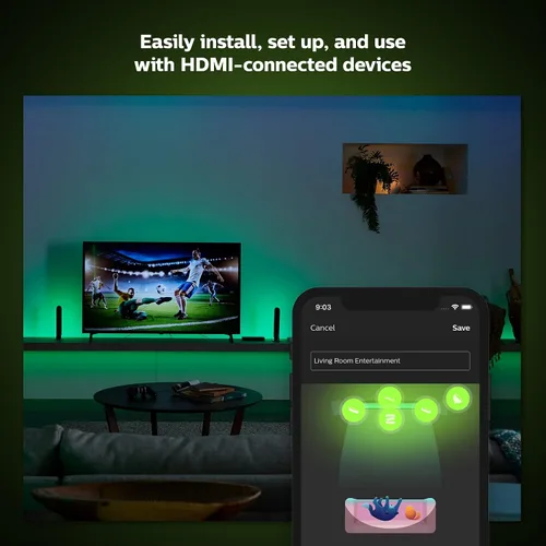 Vista 5 de Philips Hue Play HDMI Sync Box - Requiere Hue Bridge - Admite Dolby Vision HDR10+ y 4K - Control con la aplicación Hue - Compatible con Alexa