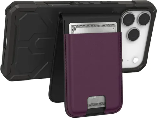 Vista 11 de URBAN ARMOR GEAR UAG - Cartera delgada Kevlar negra para 6 tarjetas con función atril y bloqueo RFID, cartera magnética Metropolis compatible