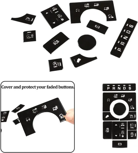 Vista 6 de Para Land Rover Range Rover Vogue 2015-2016 Pantalla de engranajes de consola central, interruptor de botón de modo terreno, accesorios decorativos