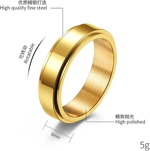 Vista 2 de LiFashion Anillos de nudo de bruja giratorios personalizados para hombres y mujeres anillo de boda grabado con nombre personalizado anillo de acero