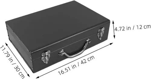 Vista 7 de Ipetboom Caja organizadora de herramientas de metal grueso, caja de herramientas pequeña portátil con asa, almacenamiento ligero para manualidades