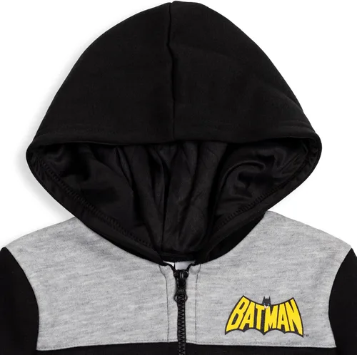 Vista 4 de DC Comics Justice League Batman - Sudadera con capucha de forro polar con media cremallera