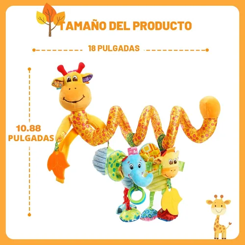 Vista 3 de Juguetes Jollybaby para cuna, cochecito y asiento de auto para bebé de 0-3-6-9-12 meses, juguetes sensoriales colgantes para tiempo boca abajo