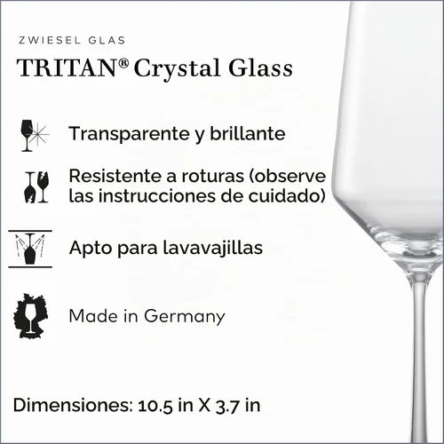 Vista 2 de ZWIESEL GLAS Juego de copas de vino tinto Burdeos pura (juego de 2), copas de Burdeos para vino tinto, copas de cristal Tritan aptas