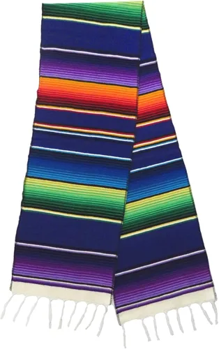 Vista 5 de Camino de mesa de serape mexicano 72 x 12 pulgadas por Leos Imports (TM) (Aqua)