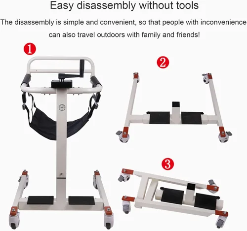 Vista 4 de Elevador de pacientes para silla de ruedas para el hogar, silla de transferencia de baño, silla de transferencia de paciente, silla de ducha