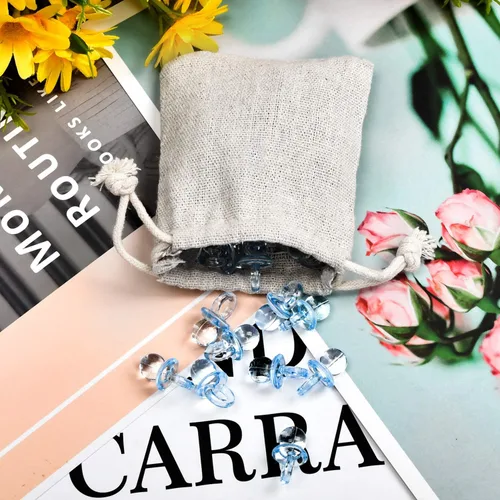 Vista 4 de calary 50 piezas de lona doble con cordón bolsa de algodón bolsa de regalo bolsita de muselina reutilizable bolsa de té 2.75x4 pulgadas