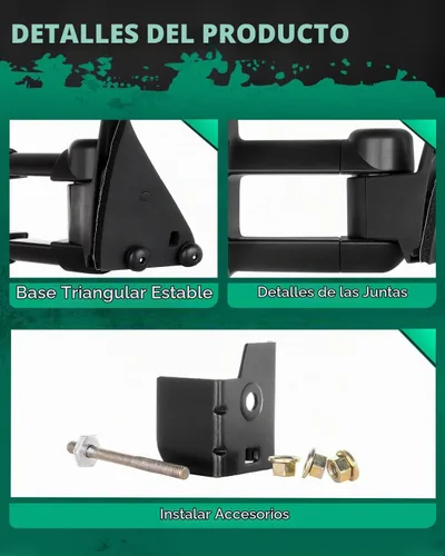 Vista 5 de SCITOO Espejos de remolque compatibles con 1988-1998 para Chevy Silverado para GMC Sierra 1500 2500 3500 Pickup Truck Espejos ajustables manualmente