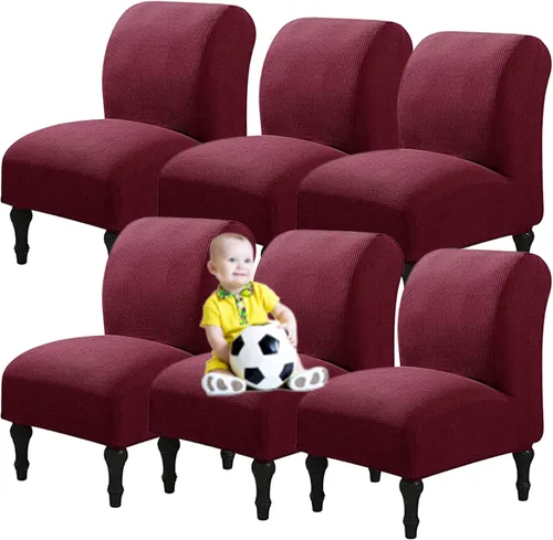 Vista 58 de Fundas elásticas para silla sin brazos, extraíbles y lavables, de elastano jacquard sin reposabrazos, protector de muebles para sala de estar, Verde