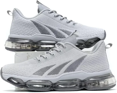 Vista 7 de Pozvnn Zapatillas de correr para hombre con cojín de aire, zapatillas de deporte de moda, informales, tenis, caminar, atléticos, zapatillas