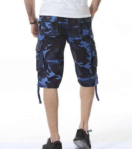 Vista 4 de AOYOG Men's Camo Cargo Shorts Relaxed Fit Multi-Pocket Outdoor Camouflage Cargo Shorts Cotton