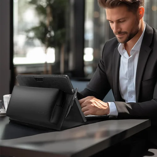 Vista 2 de Omnpak Microsoft Surface Pro 11/10/9 - Funda protectora ligera, múltiples ángulos, soporte para lápiz capacitivo, diseñada para Surface 11ª edición