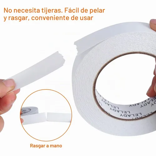 Vista 4 de Cinta adhesiva de doble cara de 1 pulgada x 40 yardas, 2 rollos de cinta adhesiva de doble cara, cinta adhesiva de doble cara, para artes