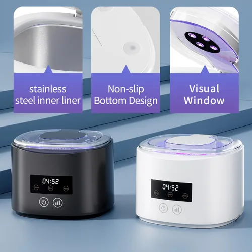 Vista 5 de Limpiador ultrasónico de dentaduras postizas, máquina limpiadora de retenedores para dentaduras, protectores bucales, frenillos, cabezales